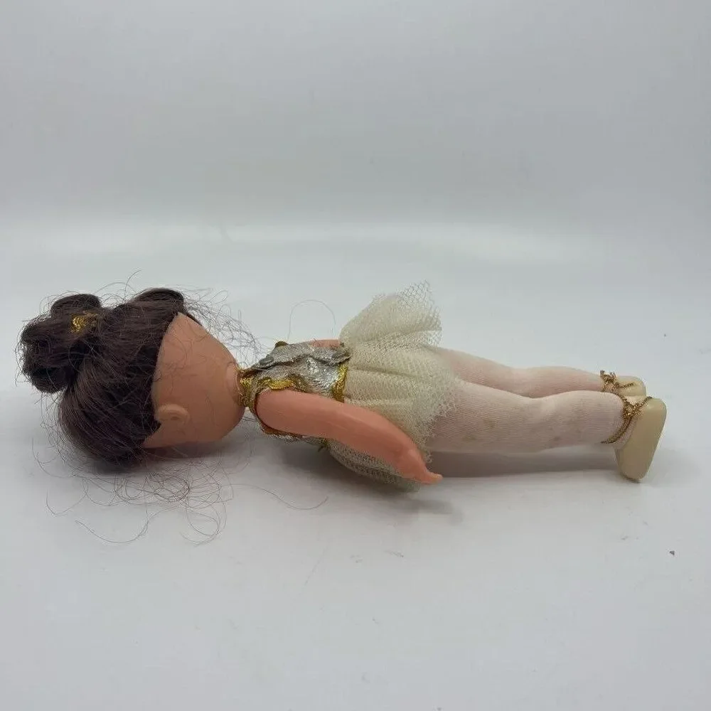 Vintage U.D.co Doll Ballerina Blue Eyes Dress Tutu‎ Brown Hair Hong Kong 9.5